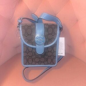 Coach cross body bag light blue